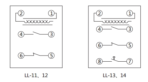 LL-12-1繼電器內(nèi)部接線